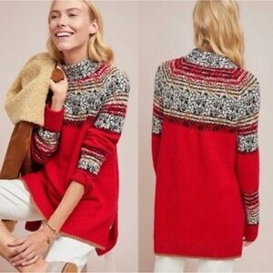 Anthropologie Moth Nordic Striped Fair Isle Sweater
